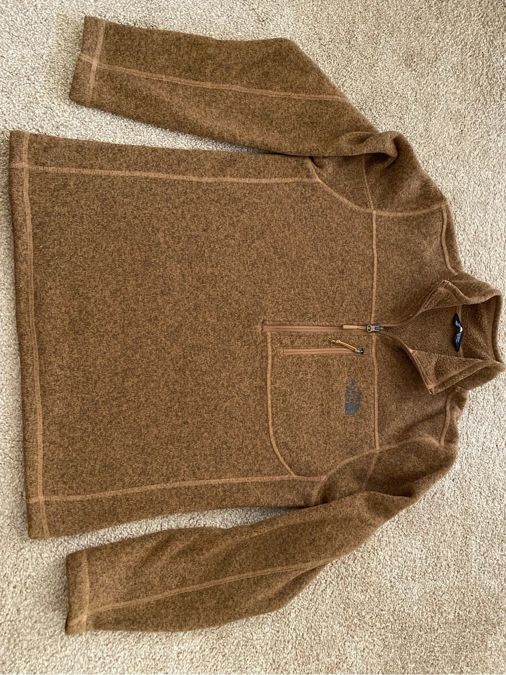 The North Face Men's Brown Zip-Up Fleece Pullover